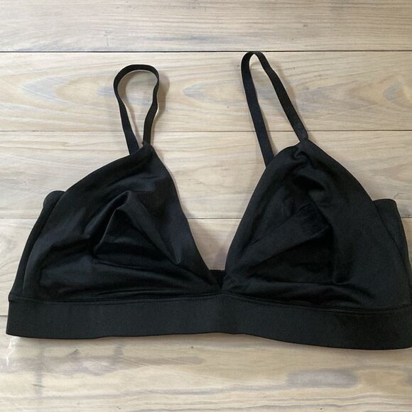 GAP Bralette Black Satin Triangle New Cashmere Womens Large - Picture 6 of 13